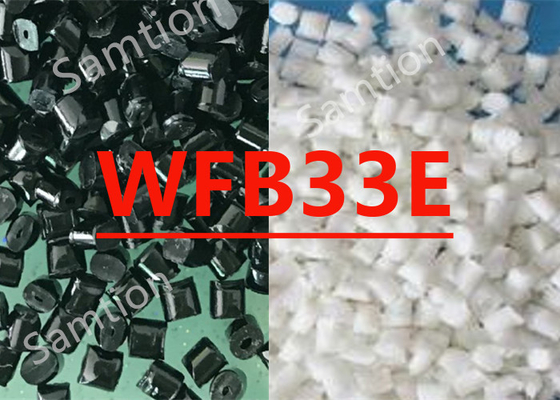 Compuesto de resina S-Plastic Thermocomp WFB33E a base de resina de polibutileno tereftalato que contiene fibra de vidrio y cuentas de vidrio.